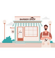 man with barber shop vector image