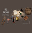 realistic pub elements collection vector image vector image