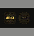 vintage retro style logo templates set luxury art vector image vector image