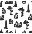 desert trees and houses pattern vector image vector image
