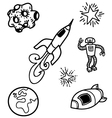outer space doodles vector image