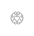 rational love brain heart logo icon template vector image vector image