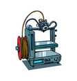 3d printer manufacturing isolated on white vector image