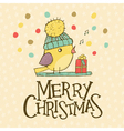 christmas card with bird vector image