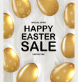 easter poster template with 3d realistic golden vector image