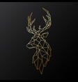 golden polygonal deer isolated vector image