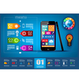 modern infographic with a touch screen smartphone vector image vector image