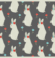 seamless pattern with cute rabbits vector image vector image
