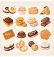 cookies and biscuits icons set vector image vector image