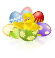 easter chick in egg vector image