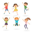 group of children jumping vector image vector image