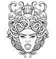gorgone with baroque frame made in hand drawn vector image vector image