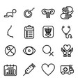 infertility of woman icons medical and healthcare vector image
