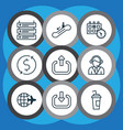 set of 9 transportation icons includes drink cup vector image vector image