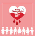 world hemophilia day people together heart care vector image