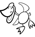 cartoon funny duck for coloring vector image vector image