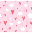 hearts and clouds seamless pattern vector image