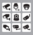 collection of cctv and security camera icon vector image