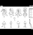 match halves of comic girls pictures game vector image