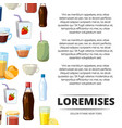 non-alcoholic cartoon drinks poster design vector image