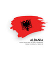 flag of albania brush stroke design isolated vector image
