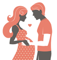silhouette of couple vector image