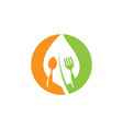 vegetarian food logo template vector image