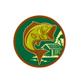 bass fishing icon vector image