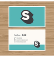 business card letter s vector image vector image