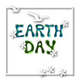 earth day greeting card template with hand drawn vector image vector image
