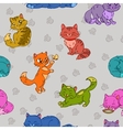 seamless pattern with cute cats vector image vector image