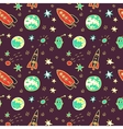 seamless pattern with space rockets vector image