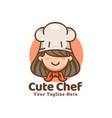 cute cartoon chef mascot logo vector image