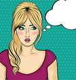 pop art woman comic with speech bubble vector image