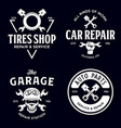 set vintage monochrome car repair service vector image