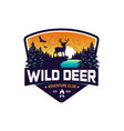 vintage wild deer logo template vector image