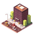 isometric office building vector image vector image