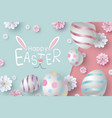 easter card design of eggs and flowers vector image