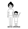 family avatar cartoon character portrait in black vector image