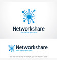 network share logo template design emblem vector image vector image