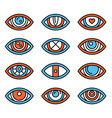 eyes icon set on white background vector image