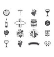 wine production icons set winery shop vector image vector image