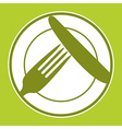 Knife fork plate and napkin Royalty Free Vector Image