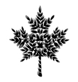 decorative silhouette maple leaf vector image