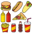 fast food icons vector image vector image