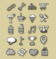 icons hand drawn 3 vector image