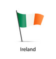 ireland flag on pole infographic element on white vector image vector image