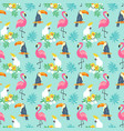 tropical seamless pattern with exotic birds vector image
