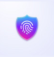 security shield icon fingerprint identification vector image