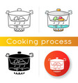 steaming icon linear black and rgb color styles vector image vector image